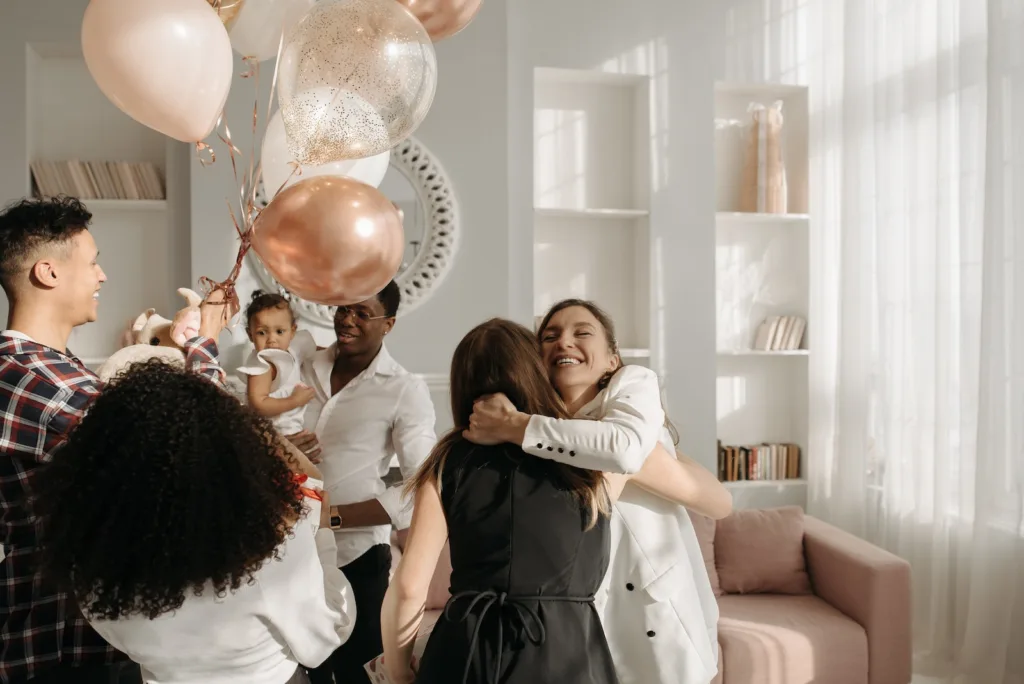 Women Hugging in the Birthday Party Celebration. Support network is important for interracial relationships and loving someone who does not love you back. Heart broken Painful experience