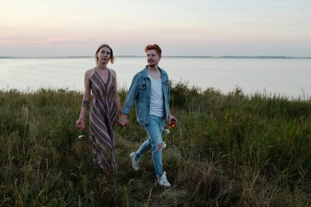 A Couple Holding Hands while Walking. Managing expectations, Romantic partnership.