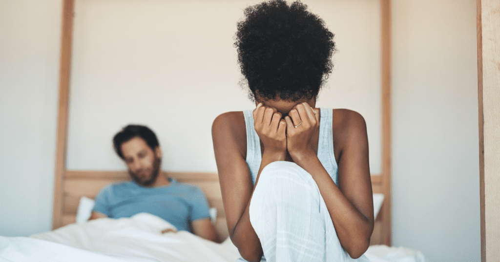 A woman realizing her partner is cheating in marriage.