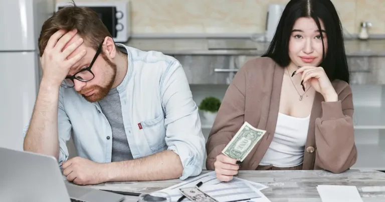 couple thinking of combining finances as newlyweds