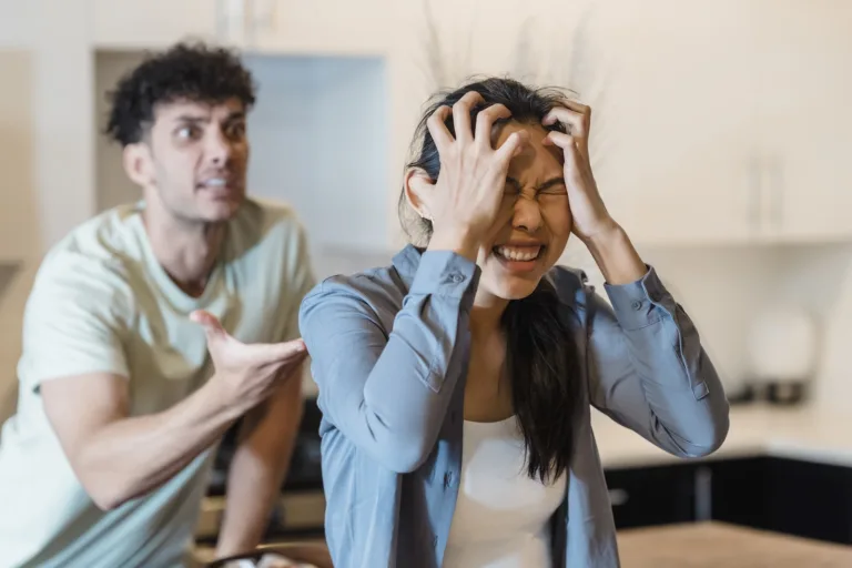 Stressed Woman Holding Her Head